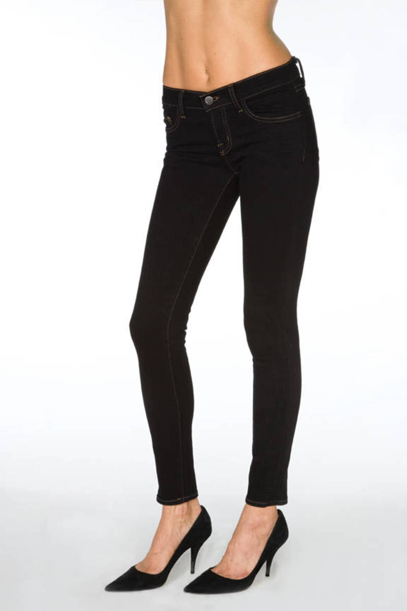 low waist black skinny jeans