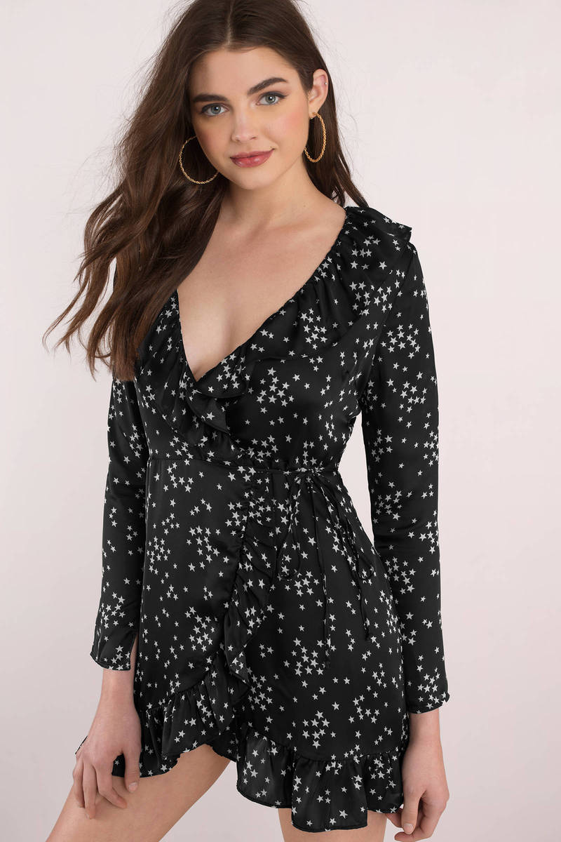 white dress with black stars