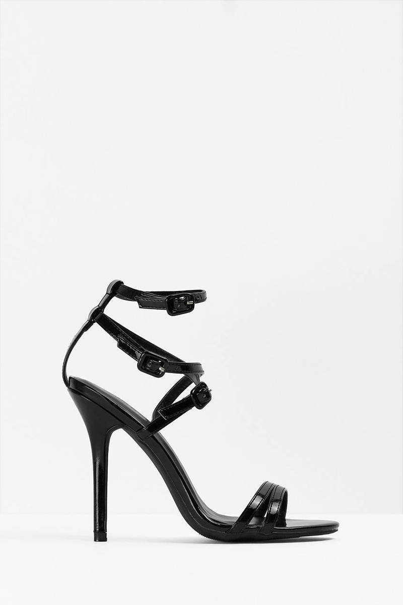 Black Heels - Ankle Strap Heels - Strappy Heels - Black Stilettos - $26 ...