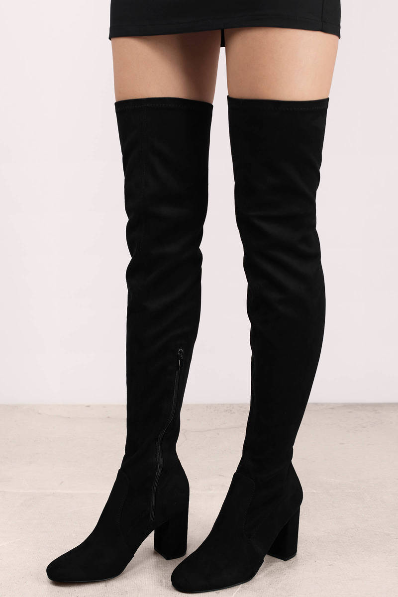 Black Boots - Zip Up Boots - Cute Over The Knee Boots - $90 | Tobi US