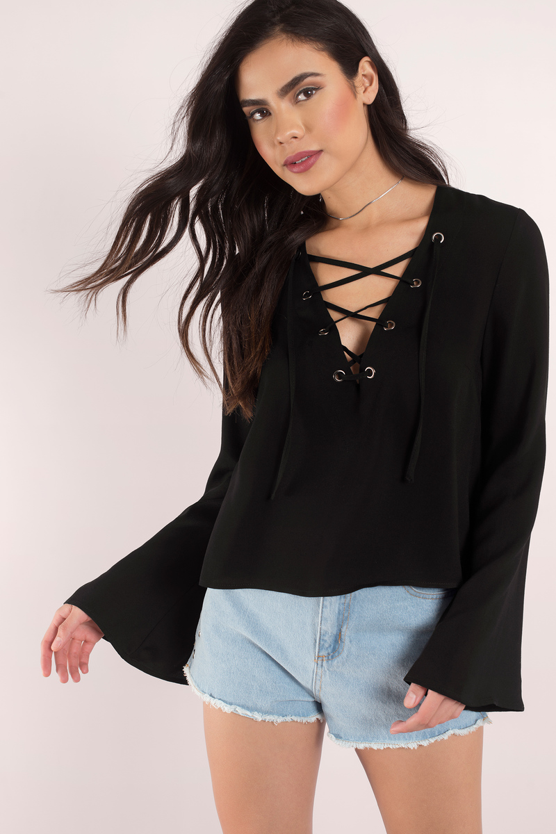 front lace up top