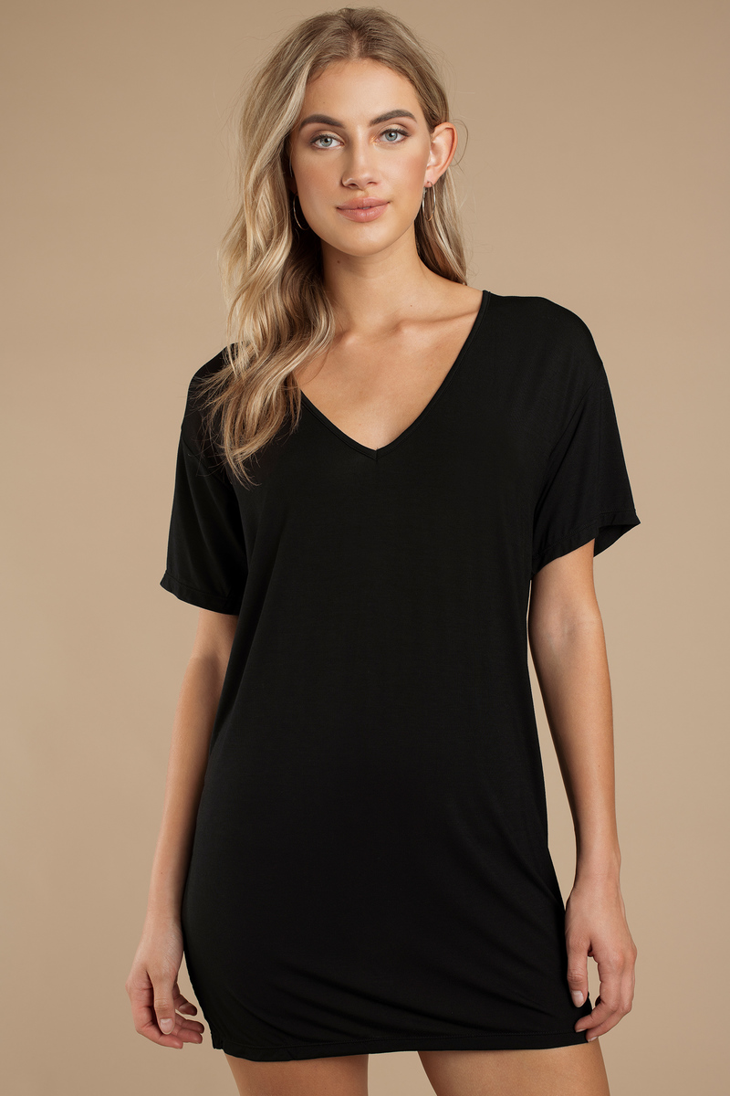 long black tee shirt dress