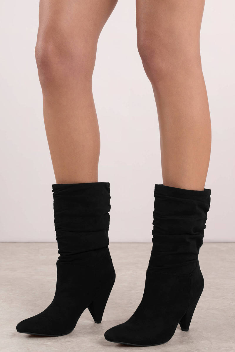 black suede slouch boots uk
