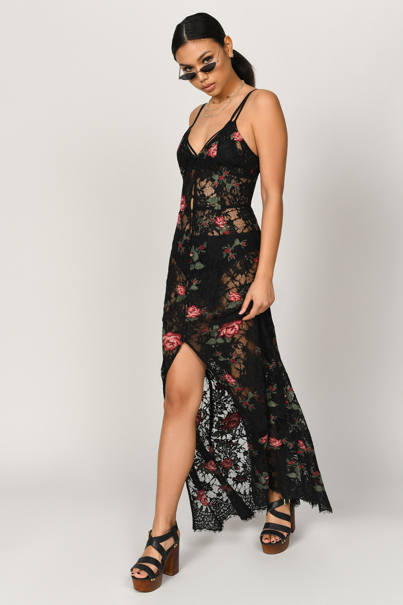 lace floral maxi dress