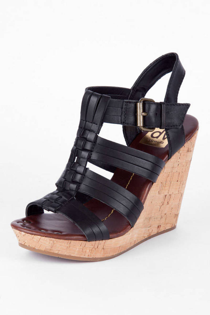 DV by Dolce Vita Shellie Wedge Sandals in Black - $55 | Tobi US