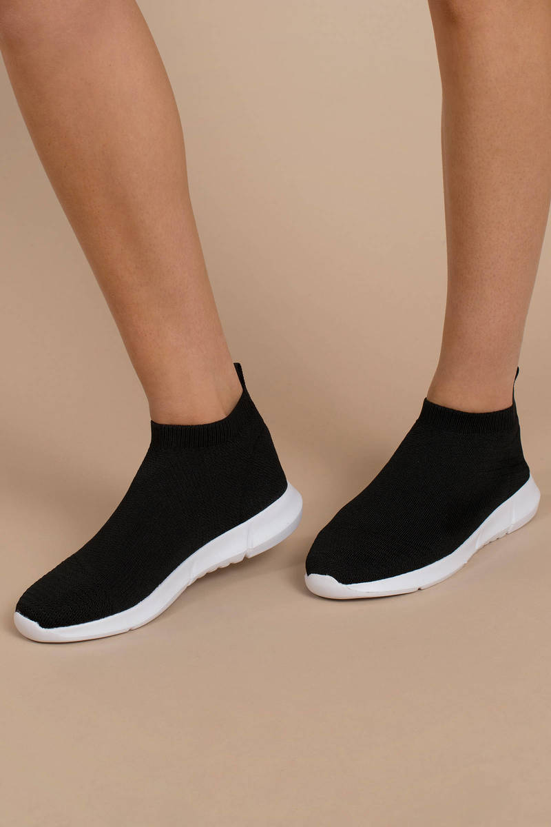 Fabs Knit Sock Sneakers in Black - $92 