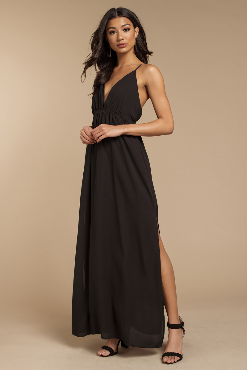 Elegant Dress Black Dress Black Chiffon Dress Maxi Dress 60 Tobi US