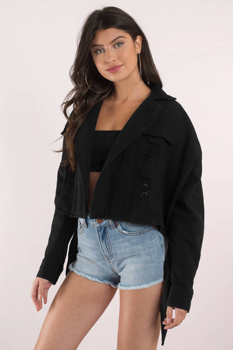 In The Rough Cropped Jacket in Black - $33 | Tobi US