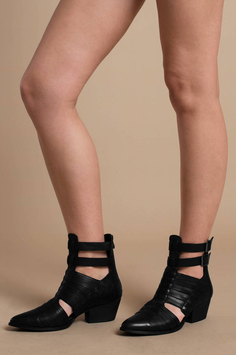 Indigo Girl Leather Booties in Black - $50 | Tobi US