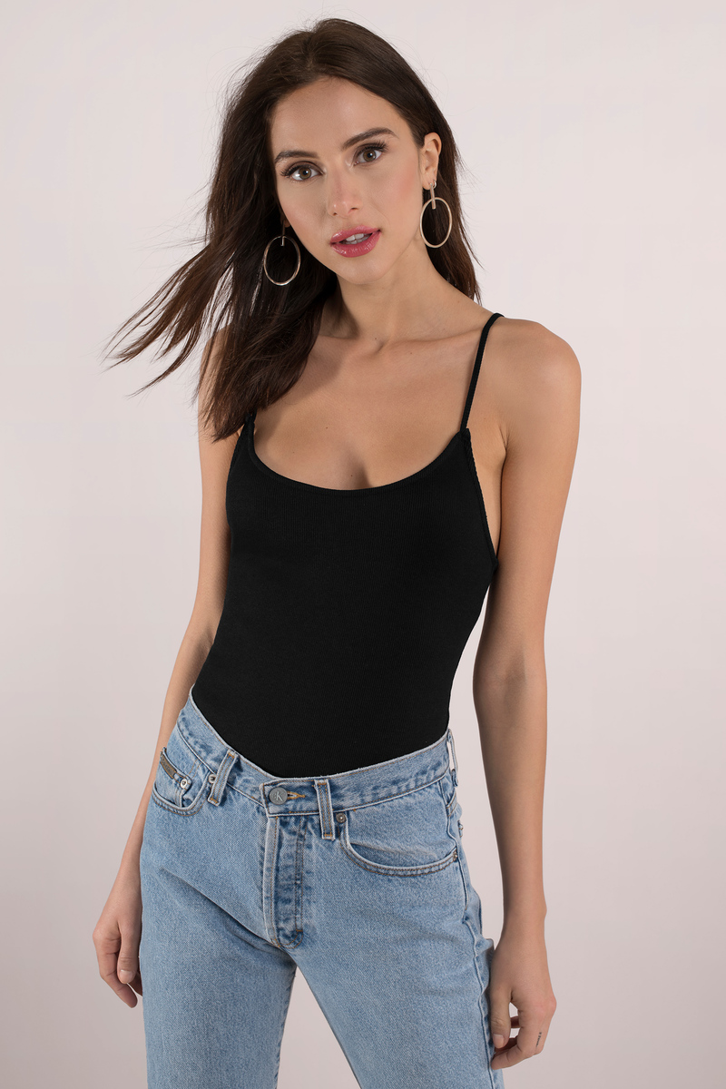 Cute Black Bodysuit - Lace Up Bodysuit - Black Bodysuit - $21 | Tobi US