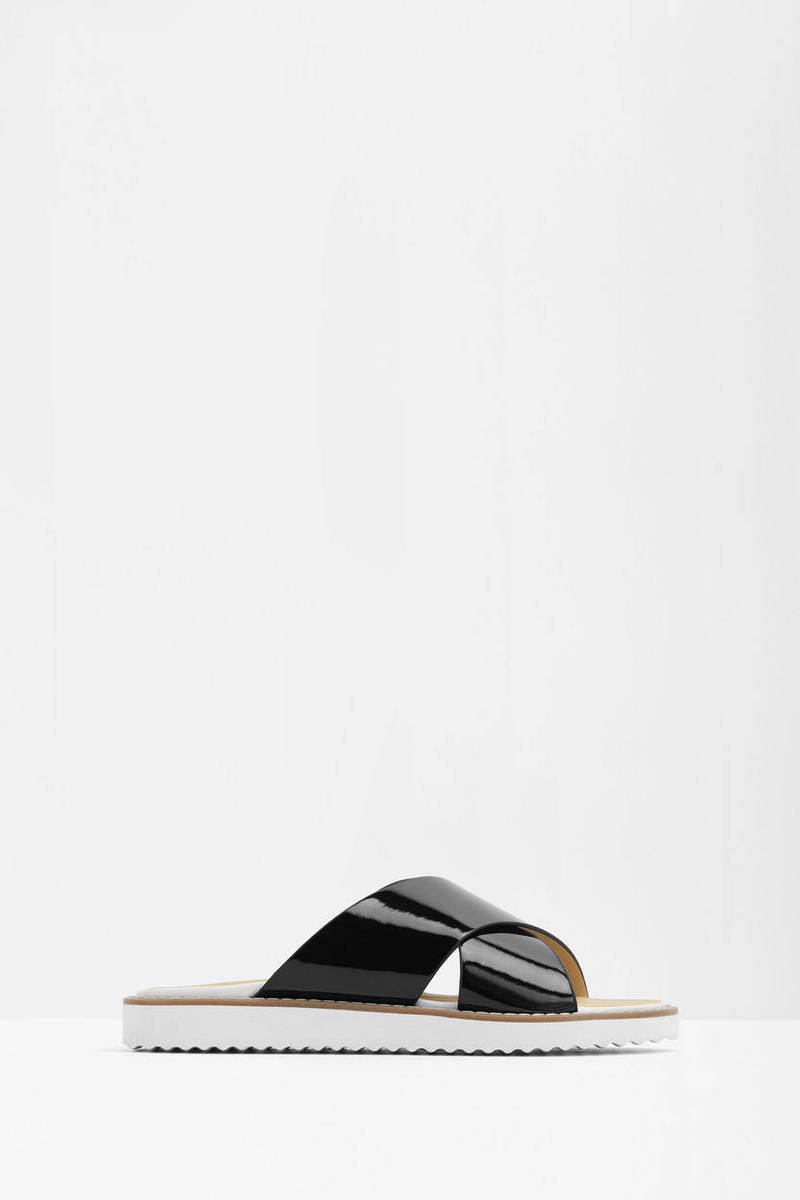 Kilo What Slip On Sandals in Black - $38 | Tobi US