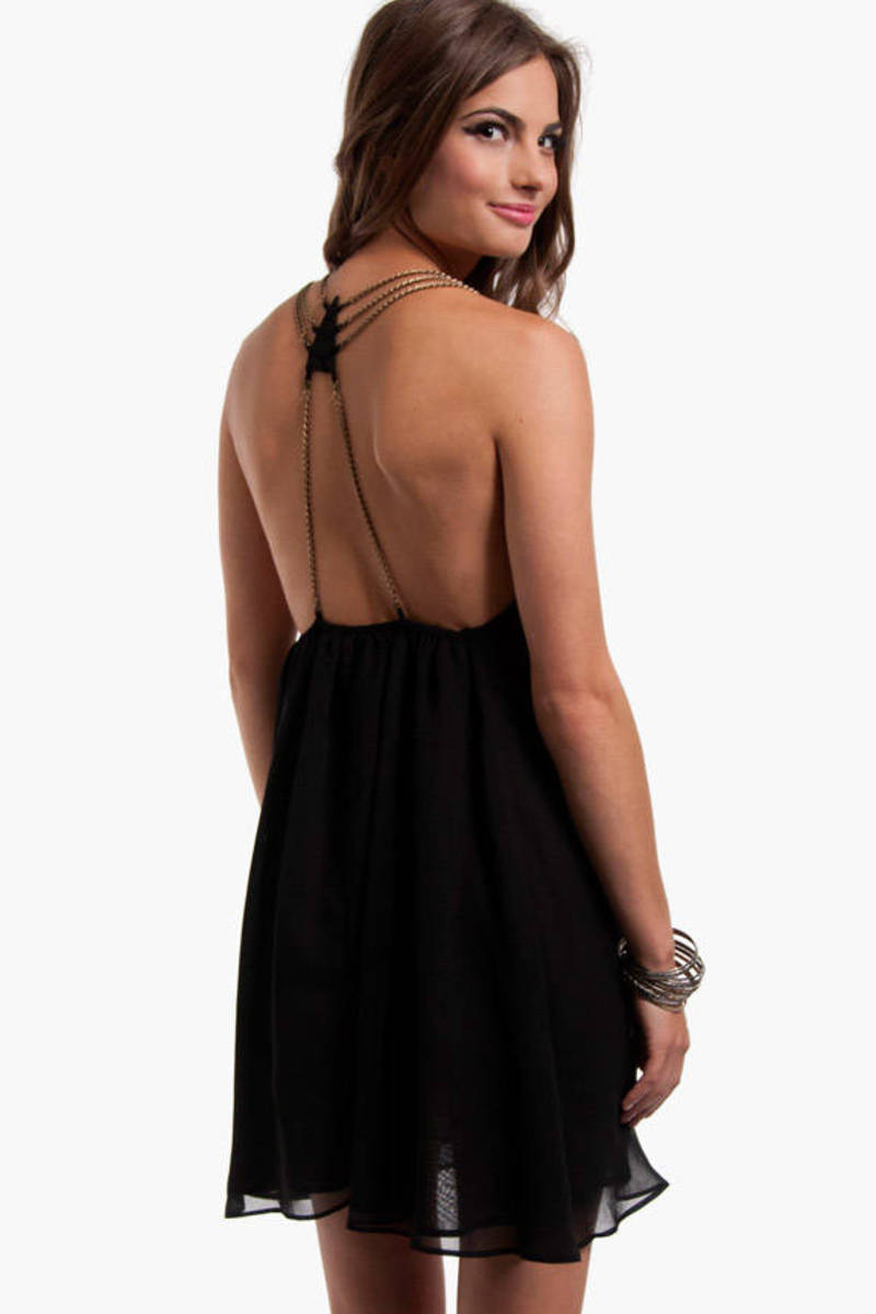 Loop Chain Back Dress in Black - $52 | Tobi US