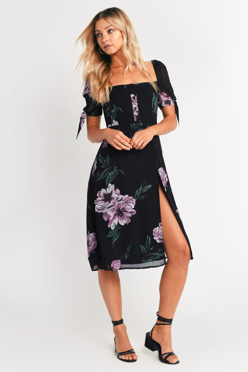 floral midi dress with slit