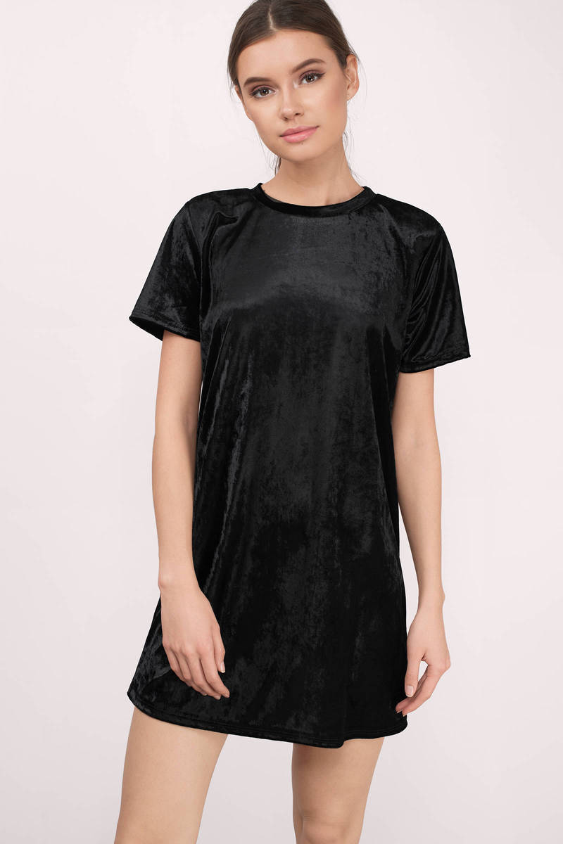 black velvet t shirt dress