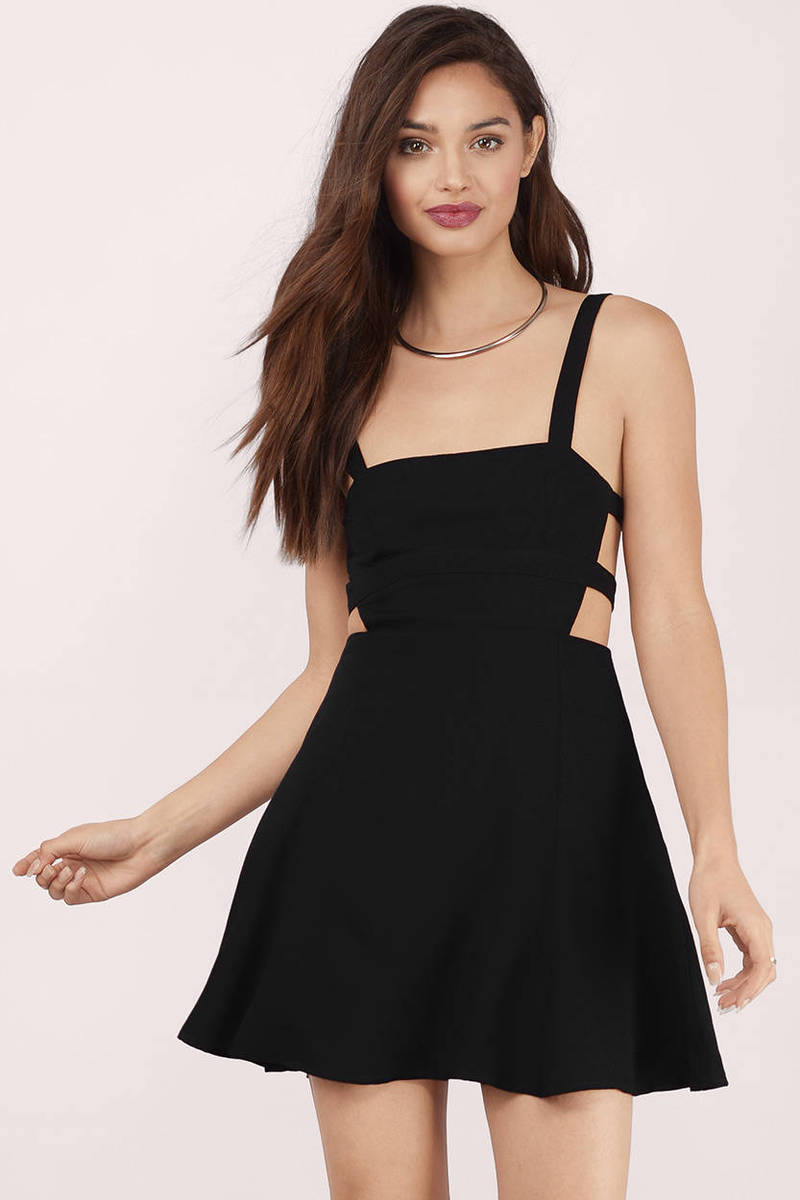 Cheap Black Skater Dress - Black Dress - A Line Dress - Skater Dress ...