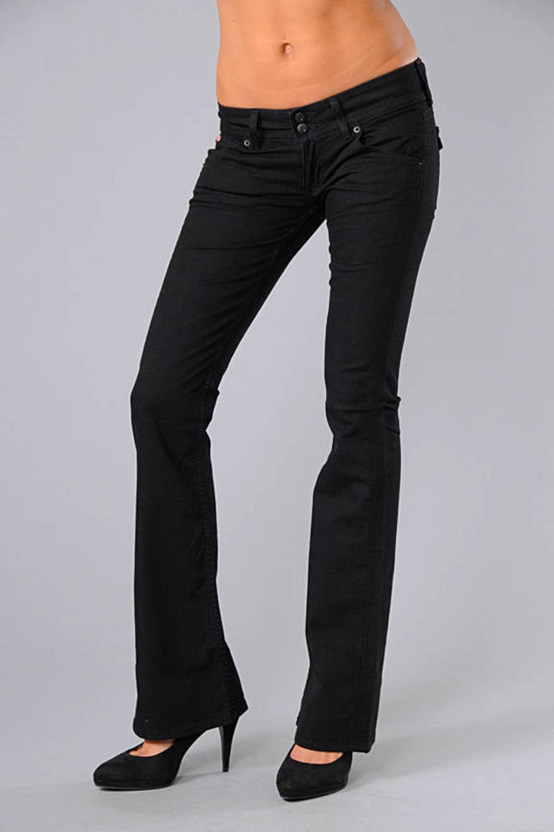 low rise black bootcut jeans