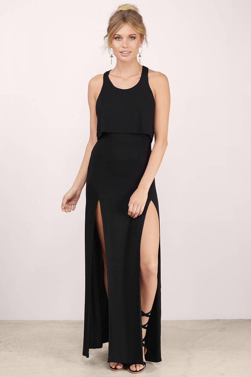 Sexy Taupe Maxi Dress - Front Slits Dress - Maxi Dress - $19 | Tobi US