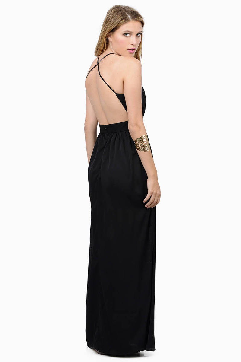 Black Maxi Dress - Backless Dress - V Neck Black Maxi Dress - $22 | Tobi US
