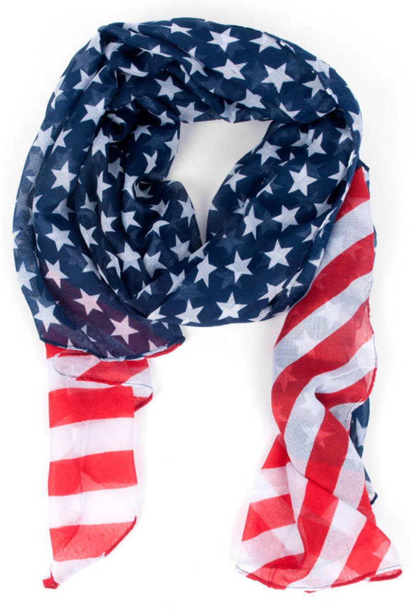Patriot Scarf in Blue and Red - $18 | Tobi US