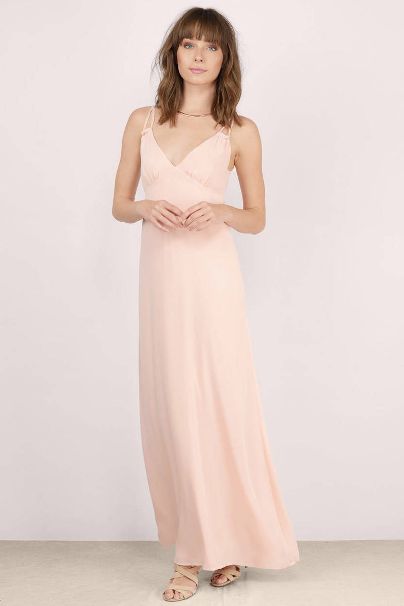 Trendy Blush Pink Maxi Dress - Strappy Dress - Tie Back Dress - $13 ...