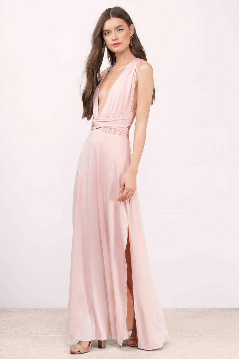 multiway maxi dress pink