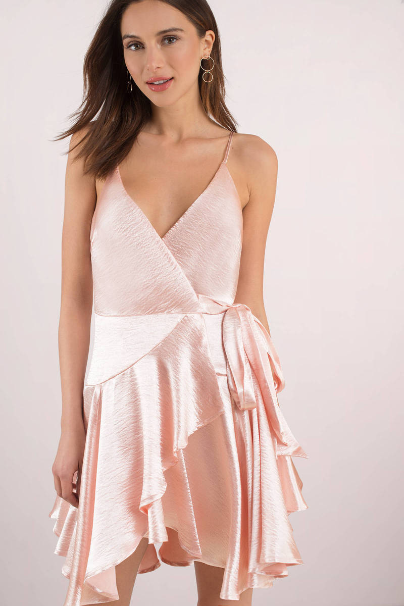 blush pink wrap dress