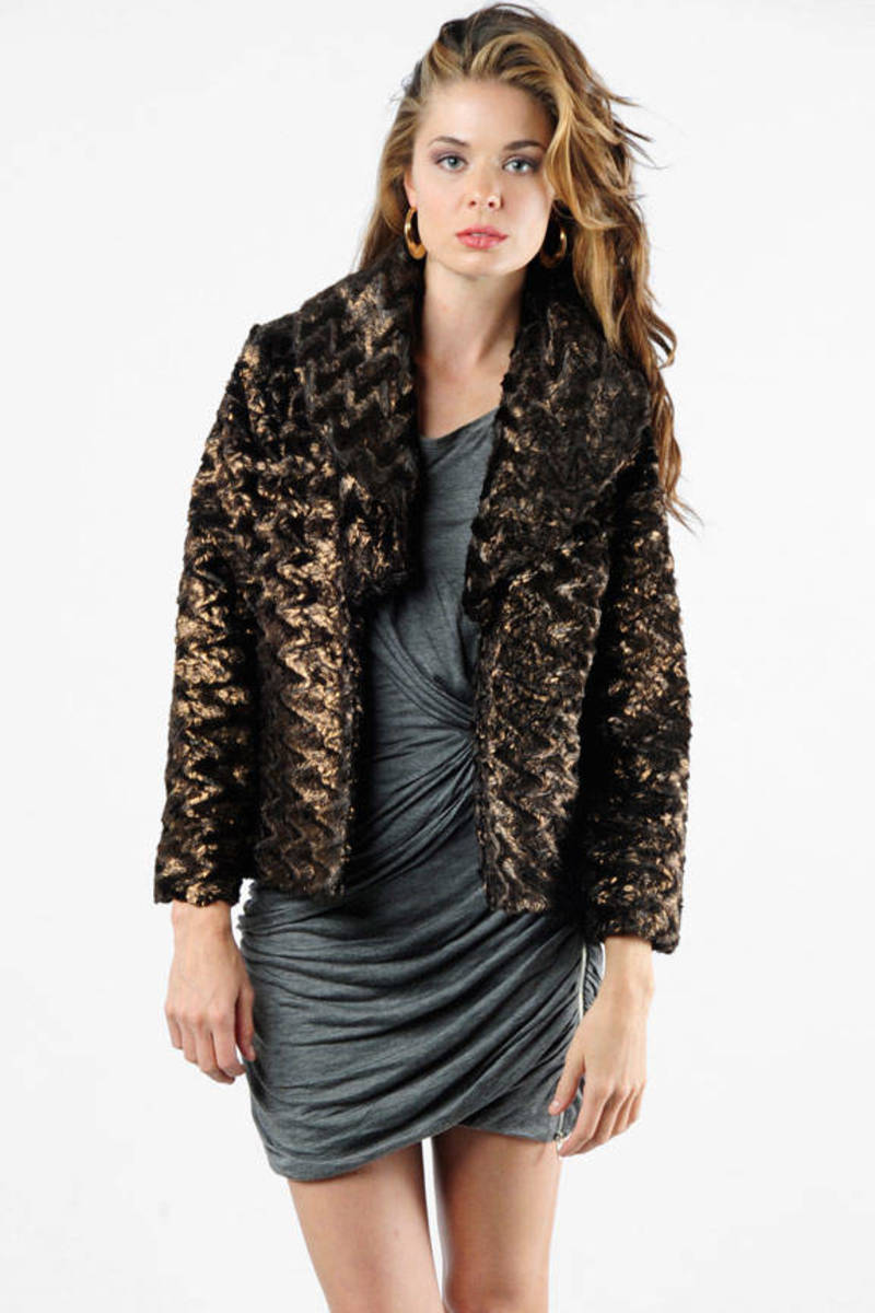 alice olivia faux fur jacket