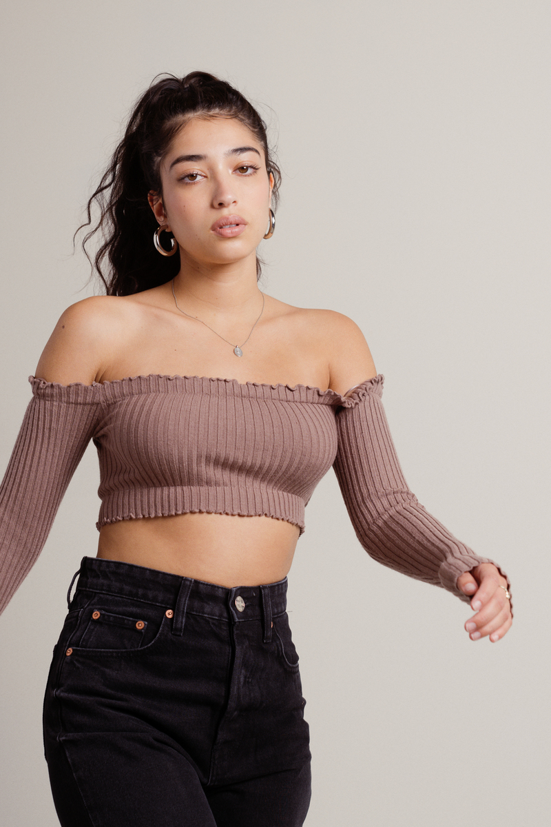 ruffle tube top with sleeves
