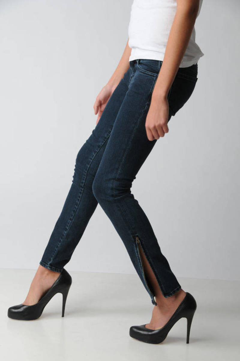 ankle zipper jeans