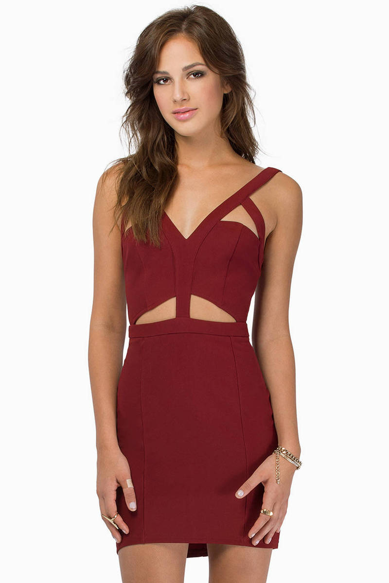 Missed Connections Dress in Burgundy - $58 | Tobi US