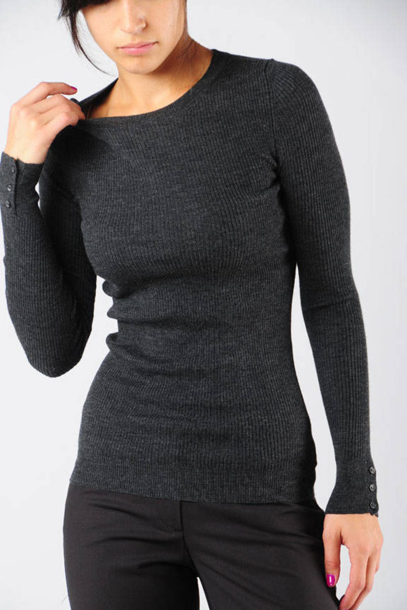 ribbed long sleeve sweater