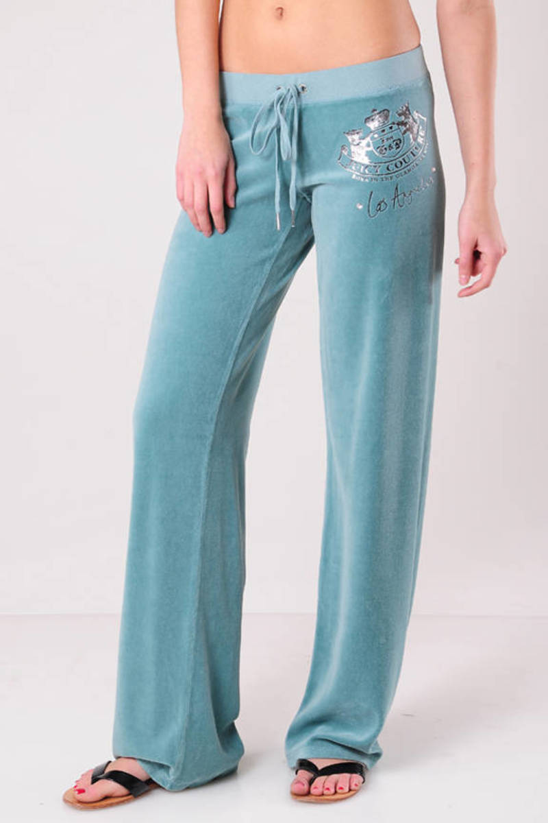 Velour With Juicy Beaux Arts Original Leg Pants in China Blue - $59 ...