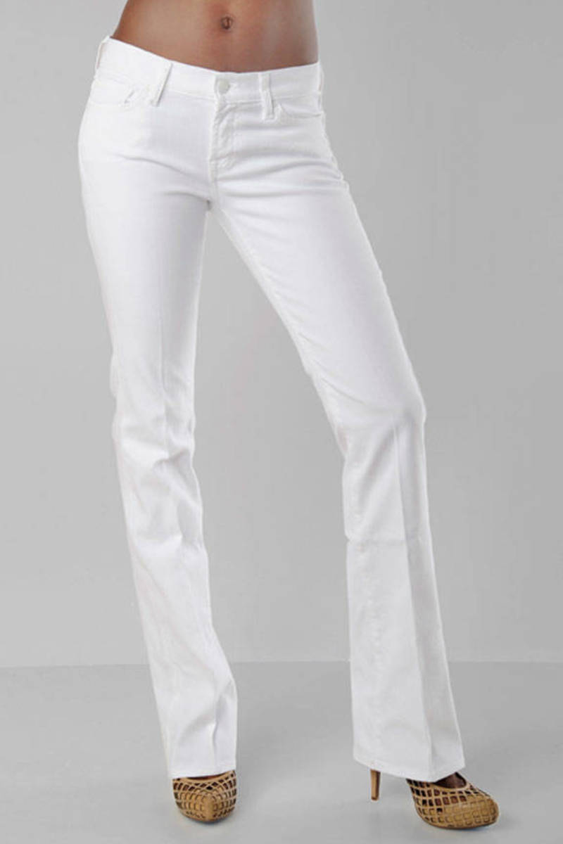7 for all mankind white bootcut jeans