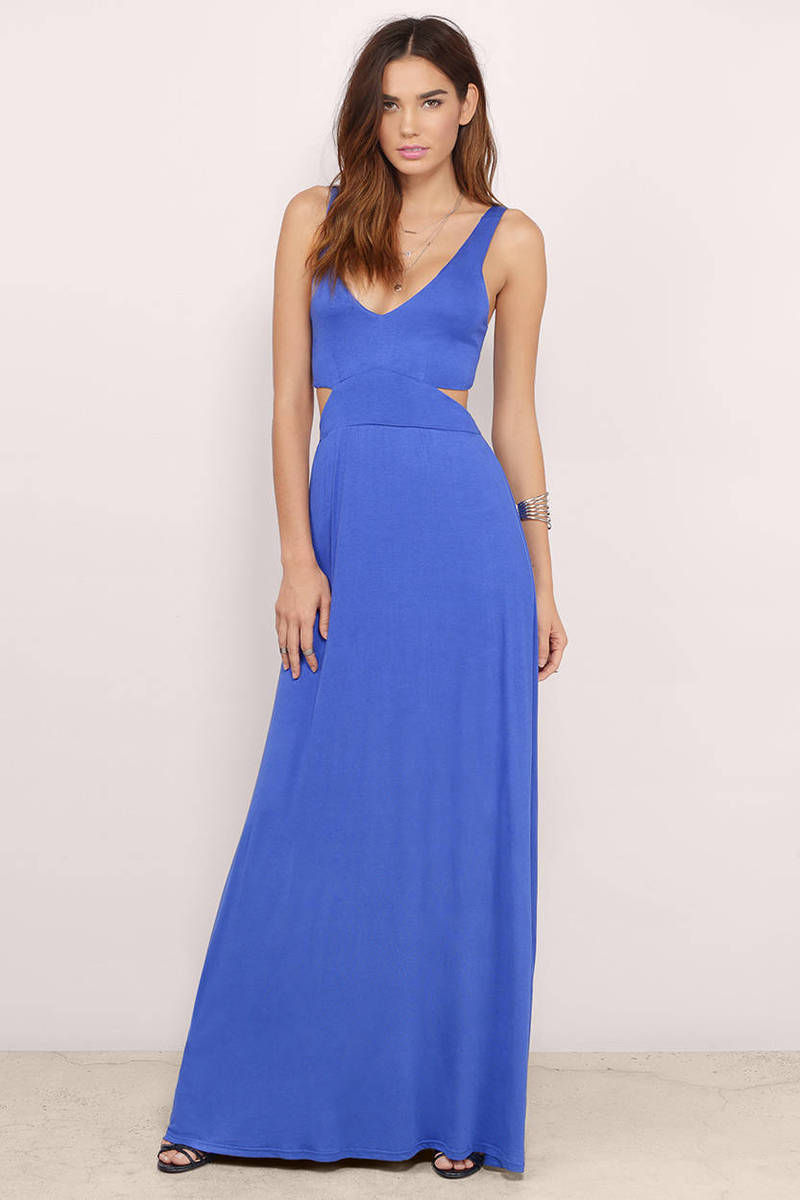 Pretty Blue Maxi Dress - Cut Out Maxi Dress - Blue Gown - $48 | Tobi US