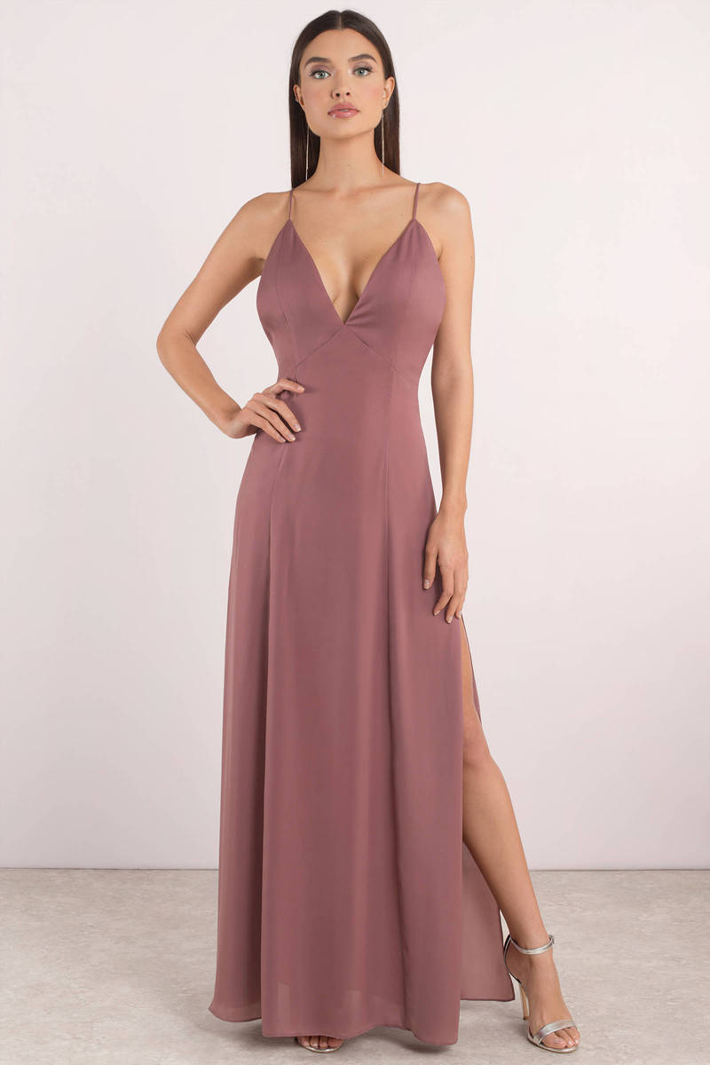 Pink Maxi Dress - Low Back Maxi Dress - Rose Gold Maxi - $48 | Tobi US