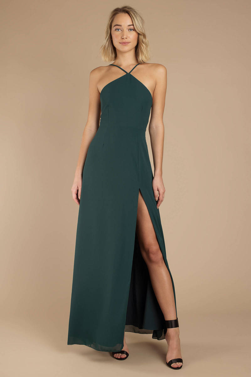 emerald halter dress
