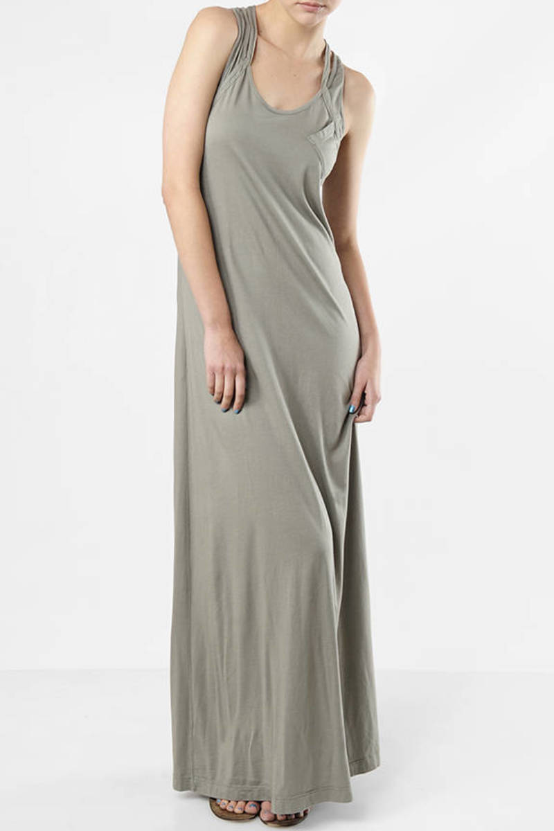 button back maxi dress