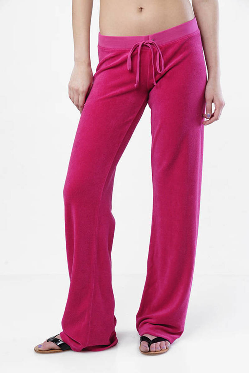 bright pink sweatpants