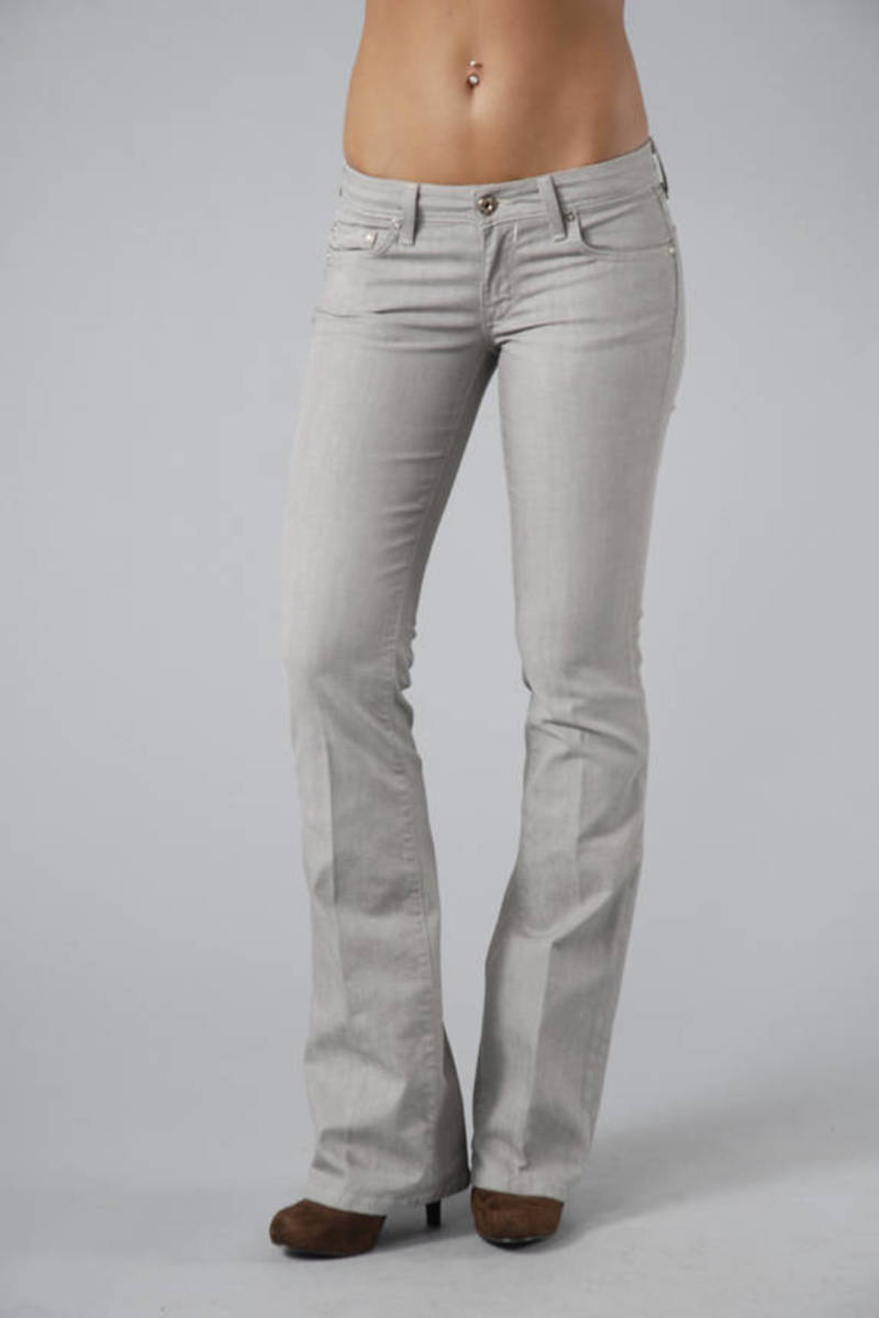 grey bootcut jeans