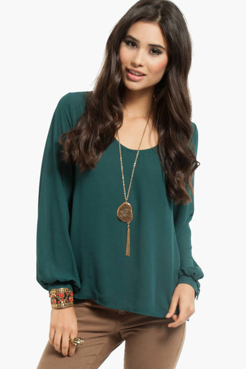 girls green blouse