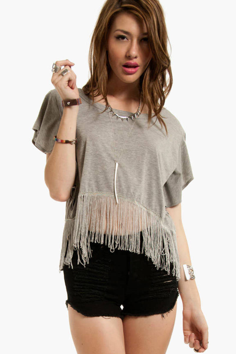 cut shirt with fringe