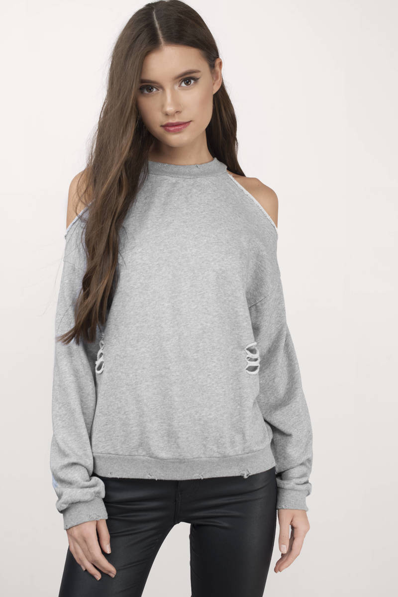 black cold shoulder sweatshirt