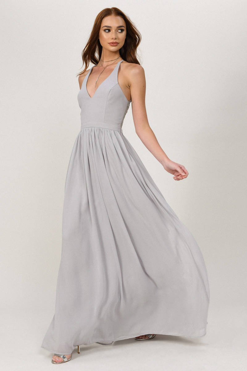 maxi gray dress