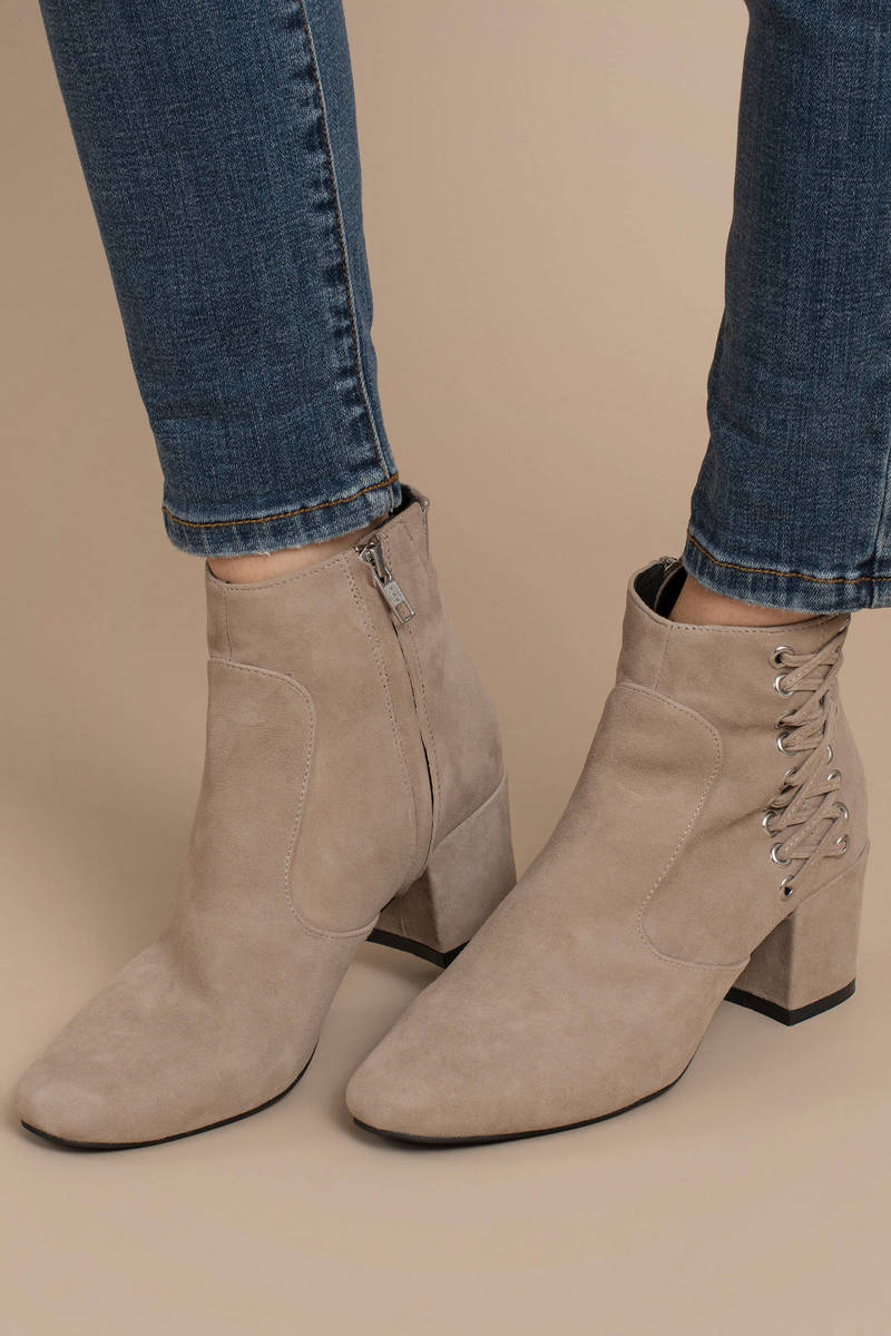 grey lace up booties