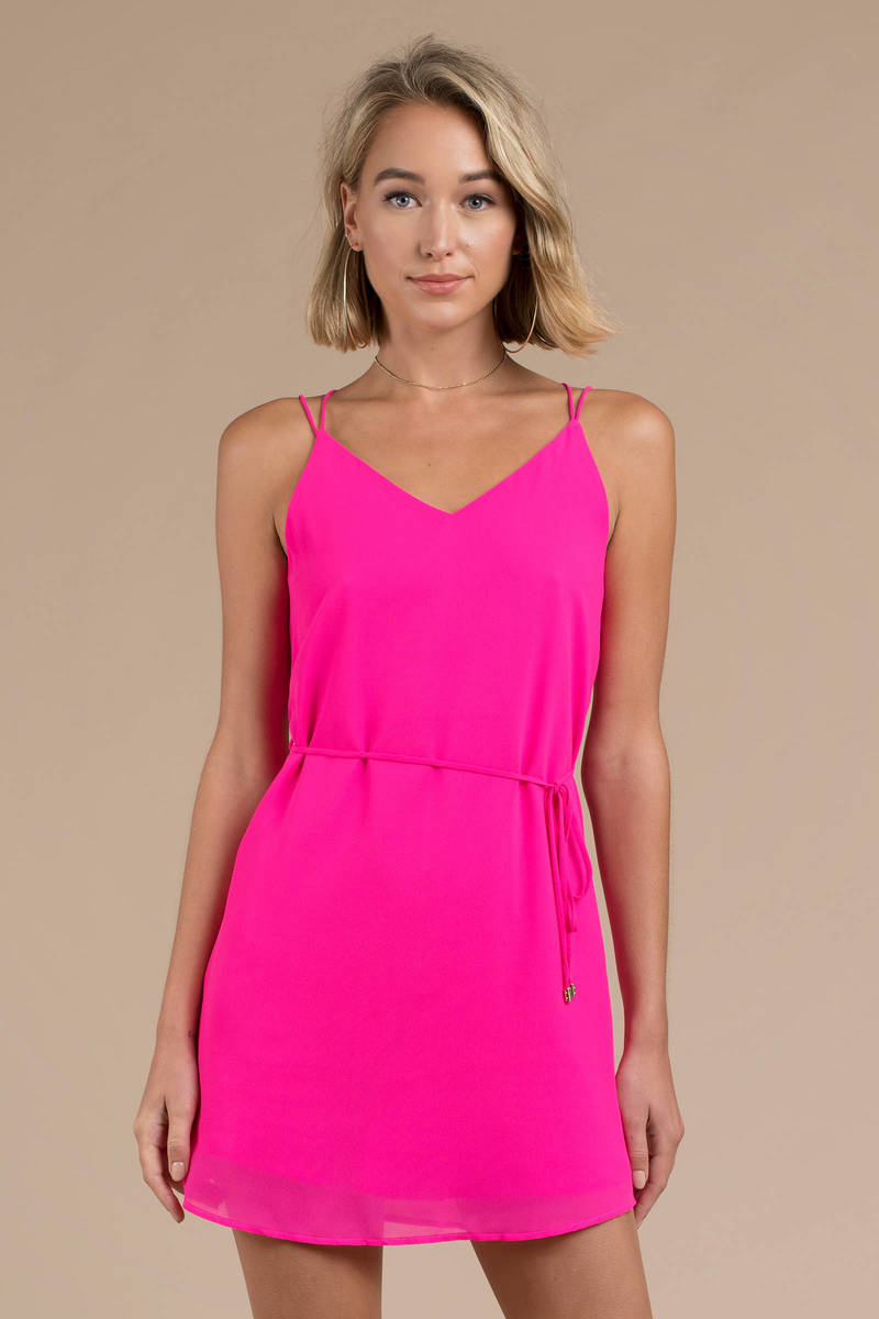 pink shift dress