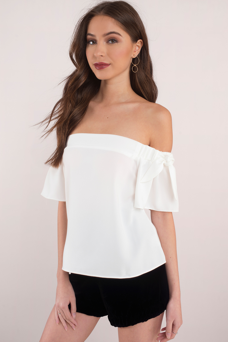 Orange Going Out Top - Off Shoulder Top - Terracotta Going Out Top ...