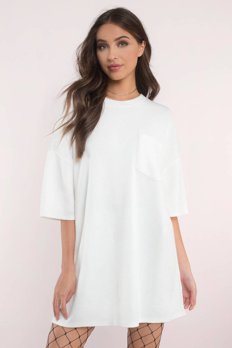 plain white short dress