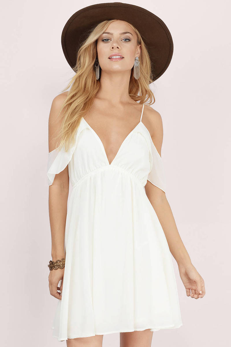 White Off With Your Shoulders Dress - $12 | Tobi US