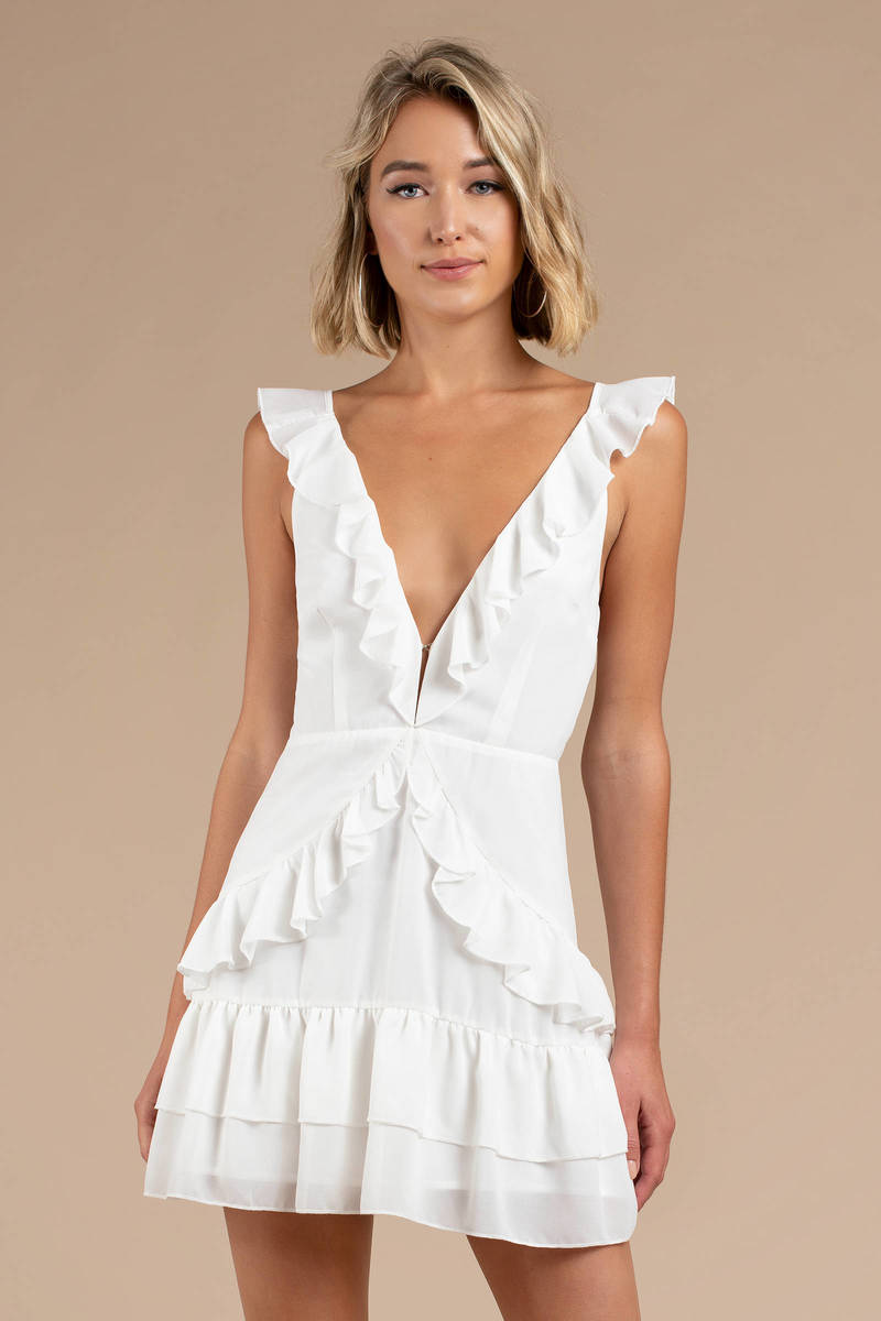 White Ruffle Dress 
