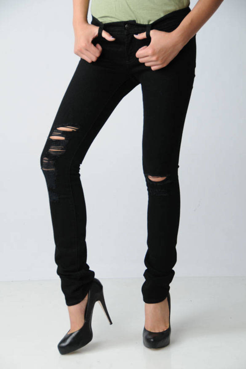 j brand black ripped jeans